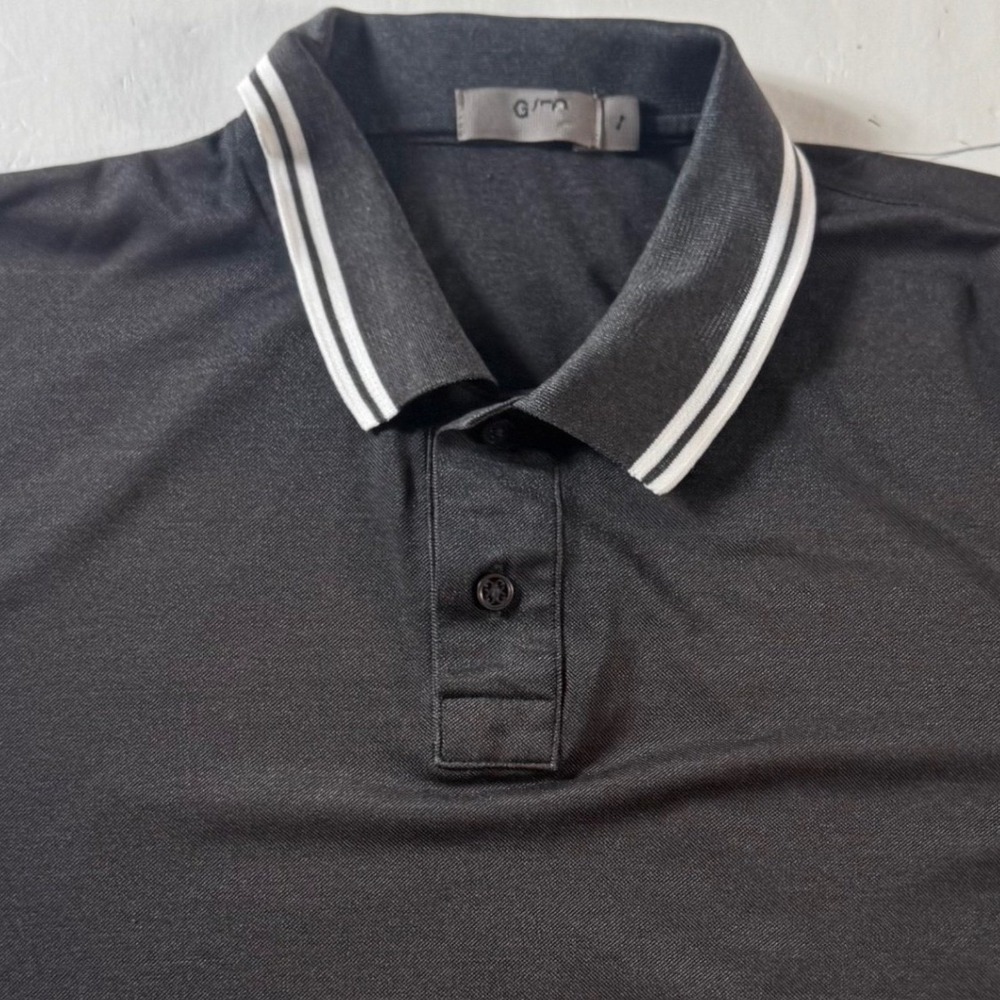 G/FORE Polo Shirt Mens Medium Black‎ Tipped Collar Short Sleeve Performance Golf